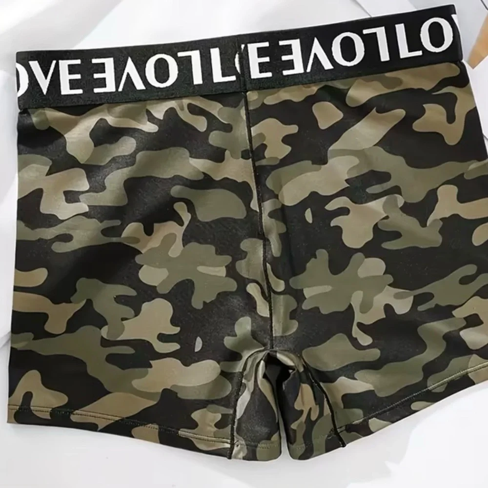 Love Camo High-Waist Bike/Yoga Shorts - Picture 6 of 6